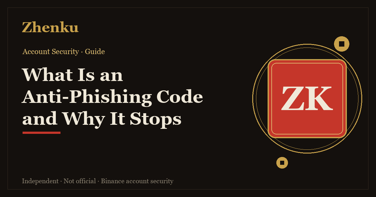 Cover: what a Binance anti-phishing code is
