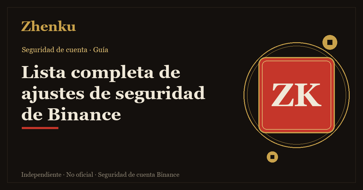 Portada de la lista completa de ajustes de seguridad de la cuenta de Binance